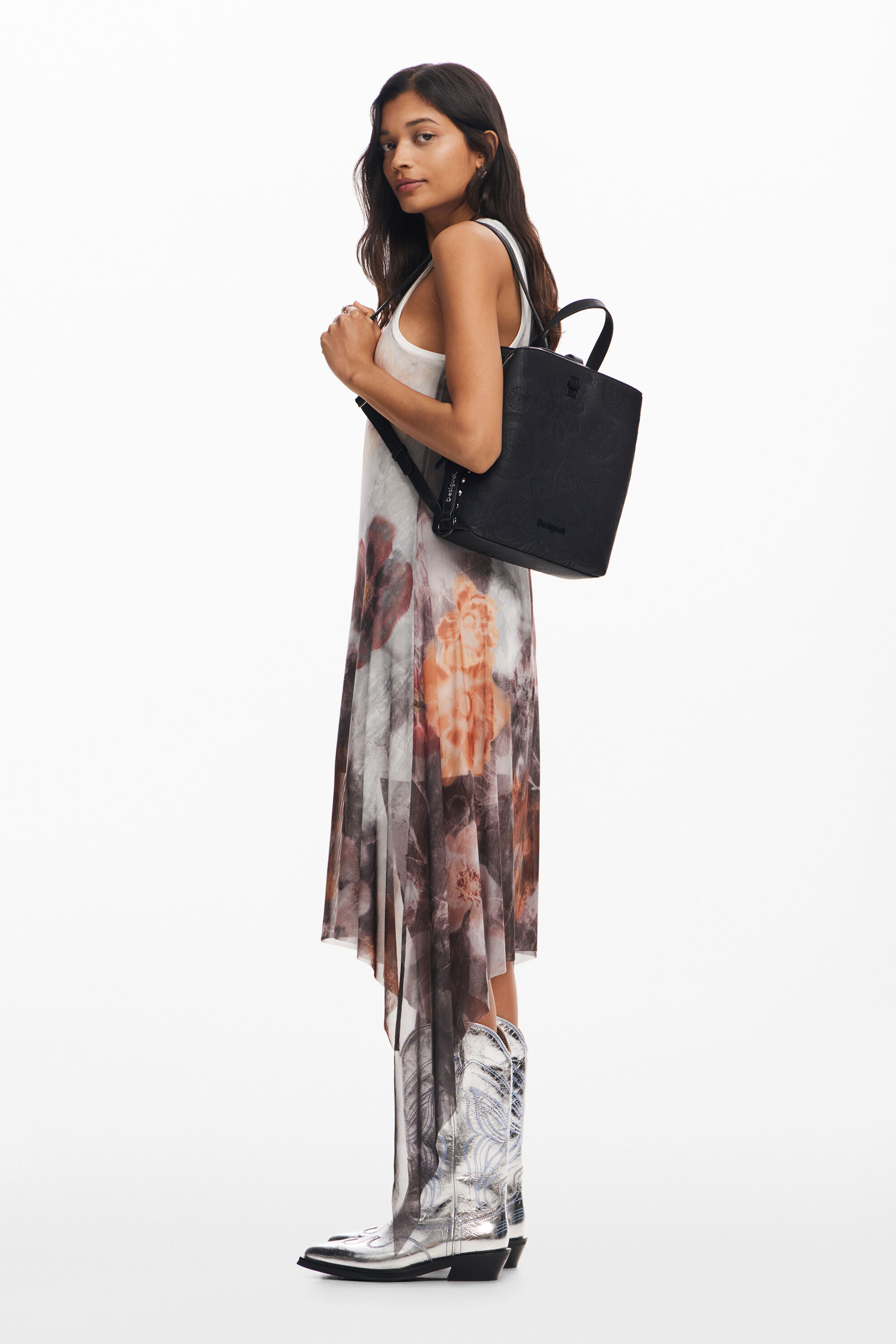 DESIGUAL EMBROIDERED FLOWER BACKPACK