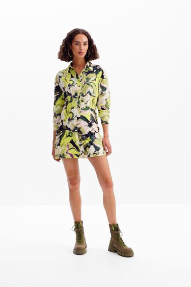 Vestit camisa curt flors | Desigual