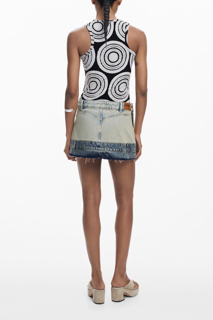 Double-waist mini skirt