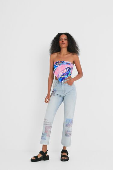 Texans Straight cropped patch | Desigual