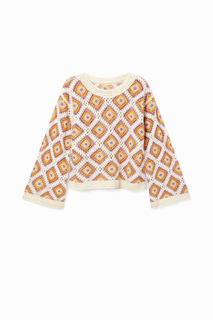 Crochet jumper with geometric patterns | Desigual