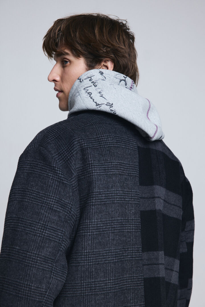 Cappotto bimateriale a quadri | Desigual