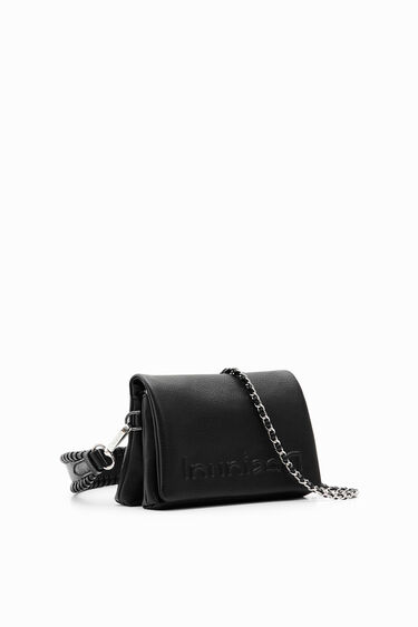 Mini half-logo crossbody bag