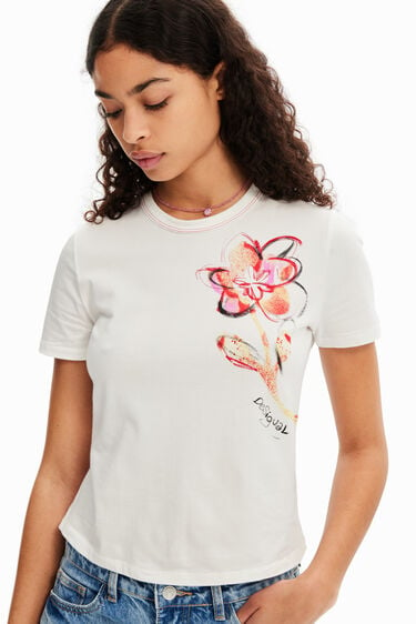 Short-sleeve flower T-shirt | Desigual