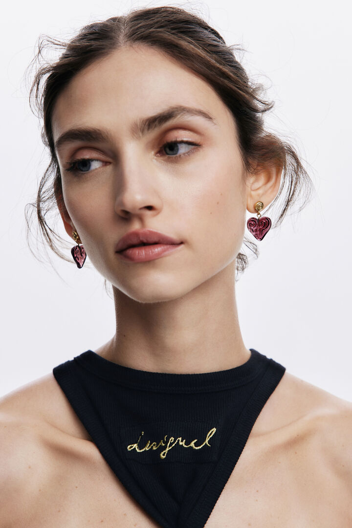 Zalio purple crystal earrings | Desigual