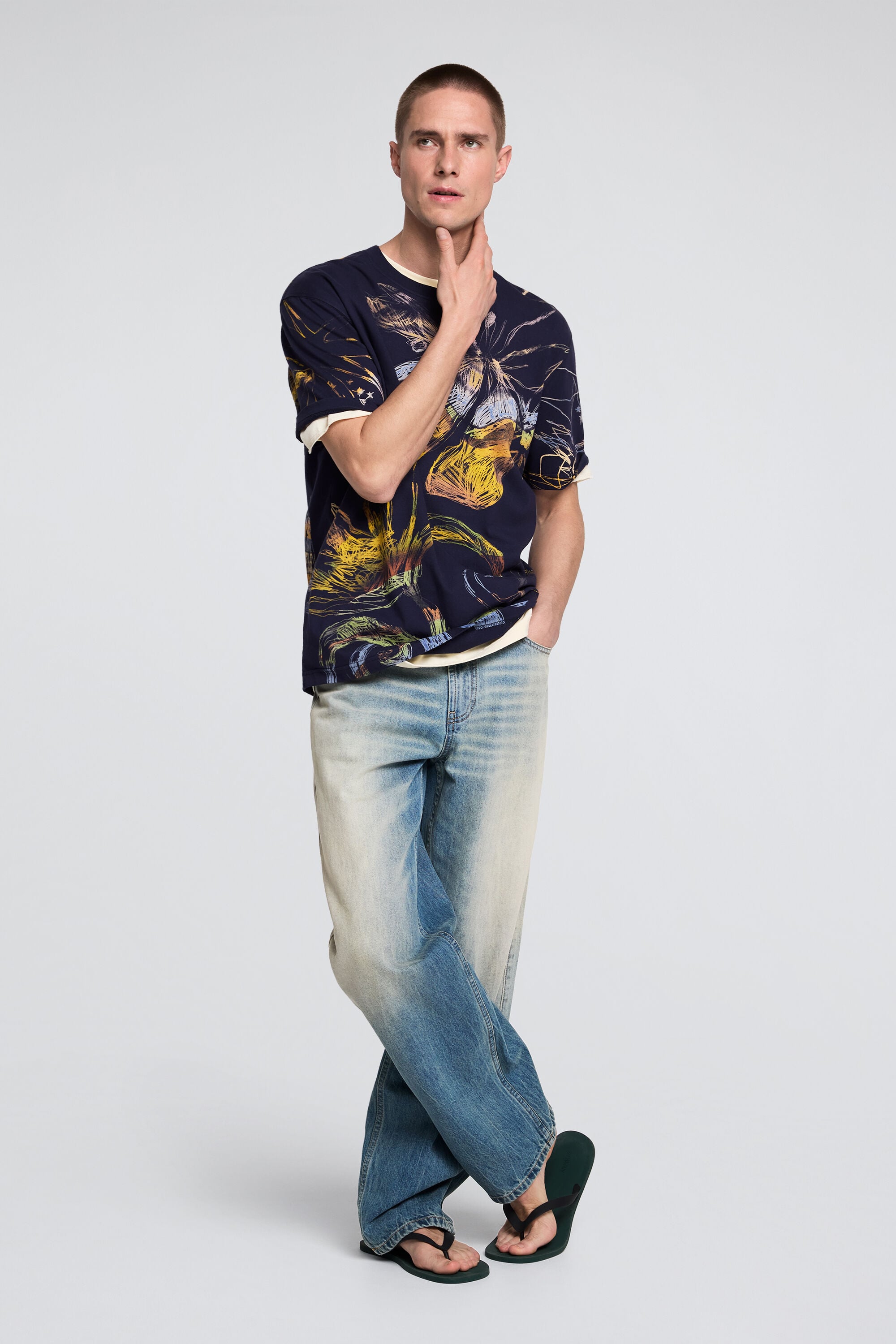 Organic print T-shirt for men I Desigual.com