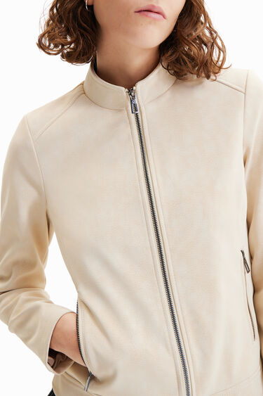Jaqueta biker d'efecte pell girada | Desigual