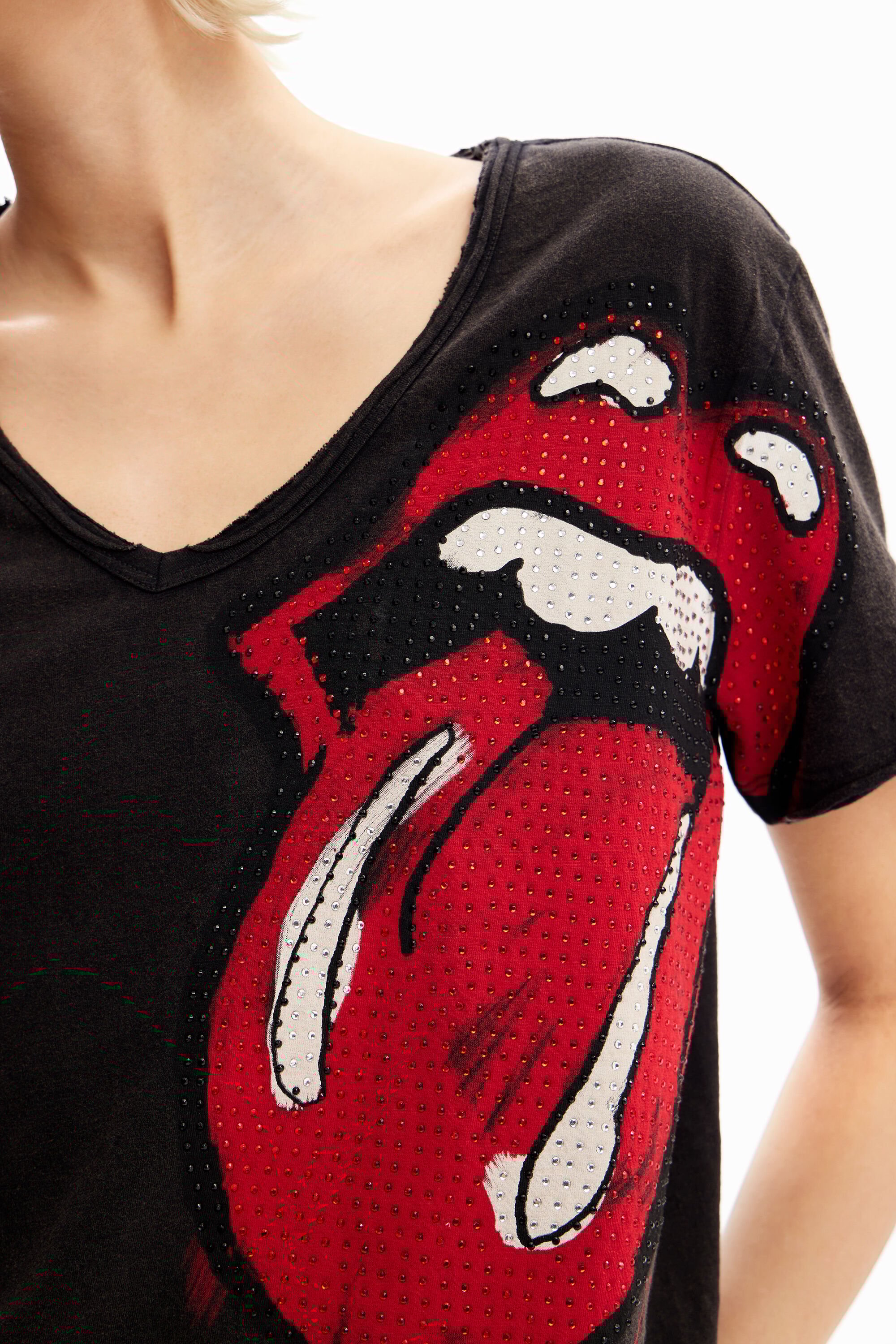 Rolling stones t shirt diamante hot sale