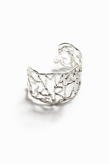Zalio silver plated wide message bracelet