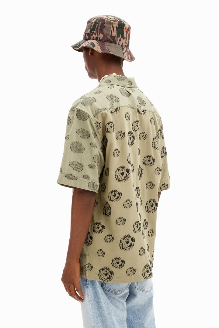 Short-sleeved shirt with roses | Desigual