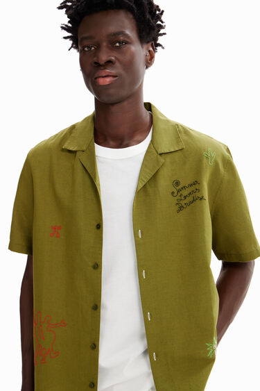 Embroidered resort shirt | Desigual