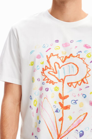 T-shirt décontracté fleur arty | Desigual
