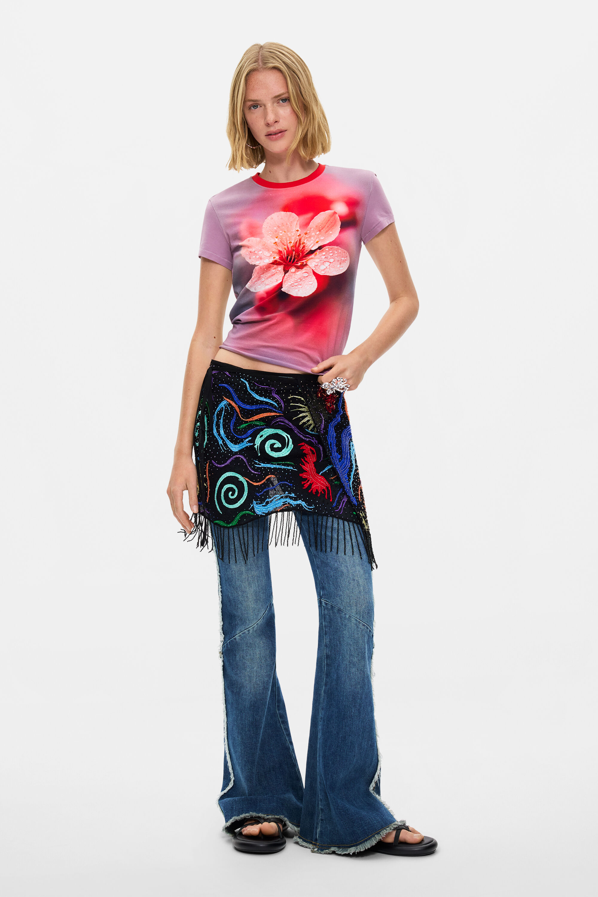 Korte pareo met print