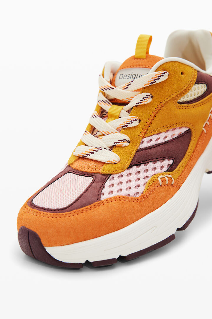 Sneakersy runner patchwork z zamszu | Desigual