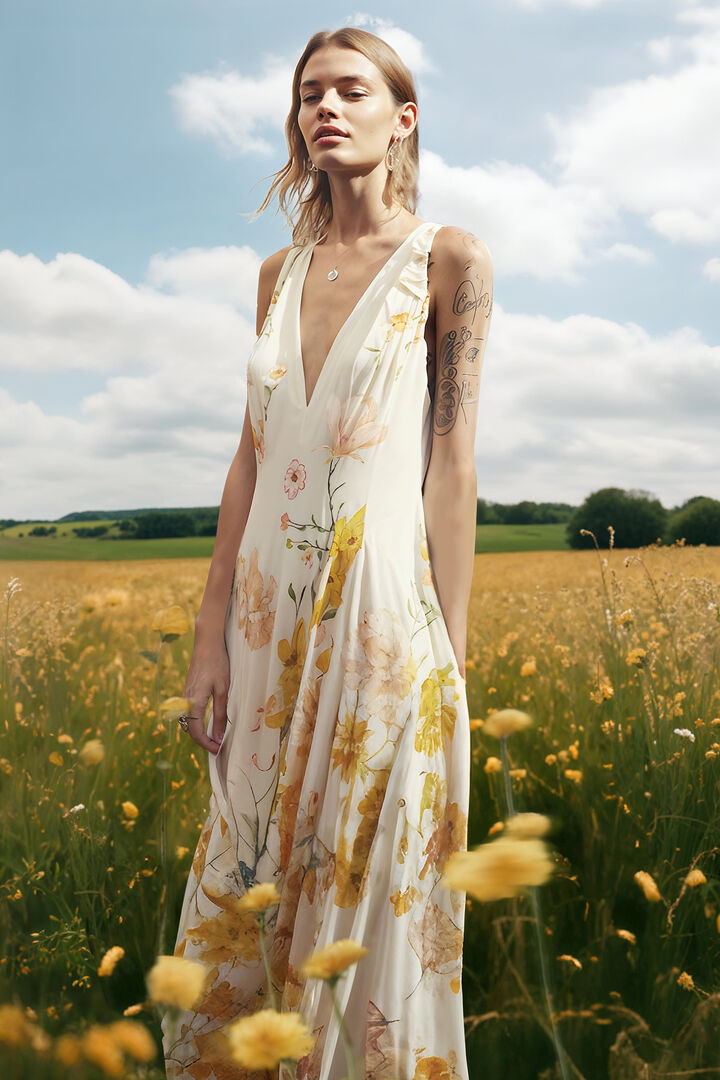Vestido Magnolia seda lencero