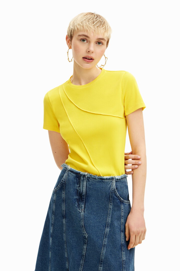 Ribbed patchwork T-shirt | Desigual