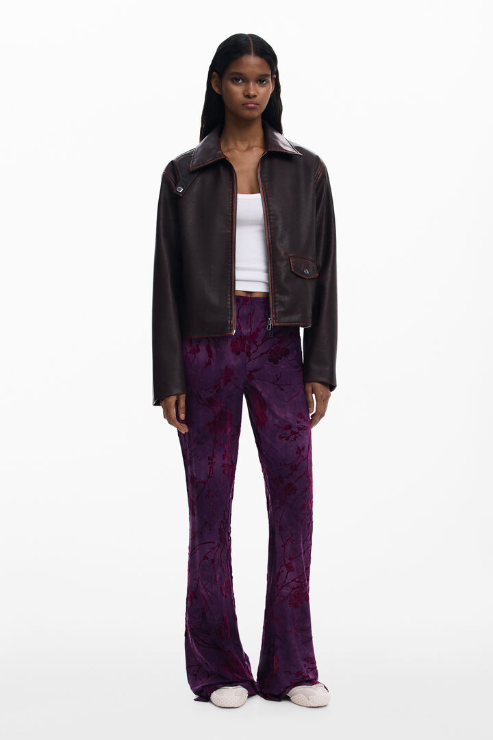 Pantalón fluido textura flared | Desigual