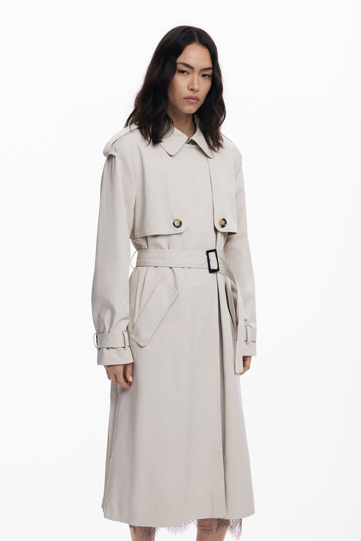 Pleated back trench coat | Desigual
