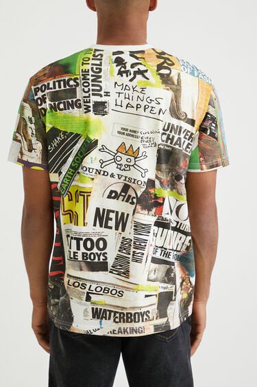 Short-sleeve collage T-shirt | Desigual