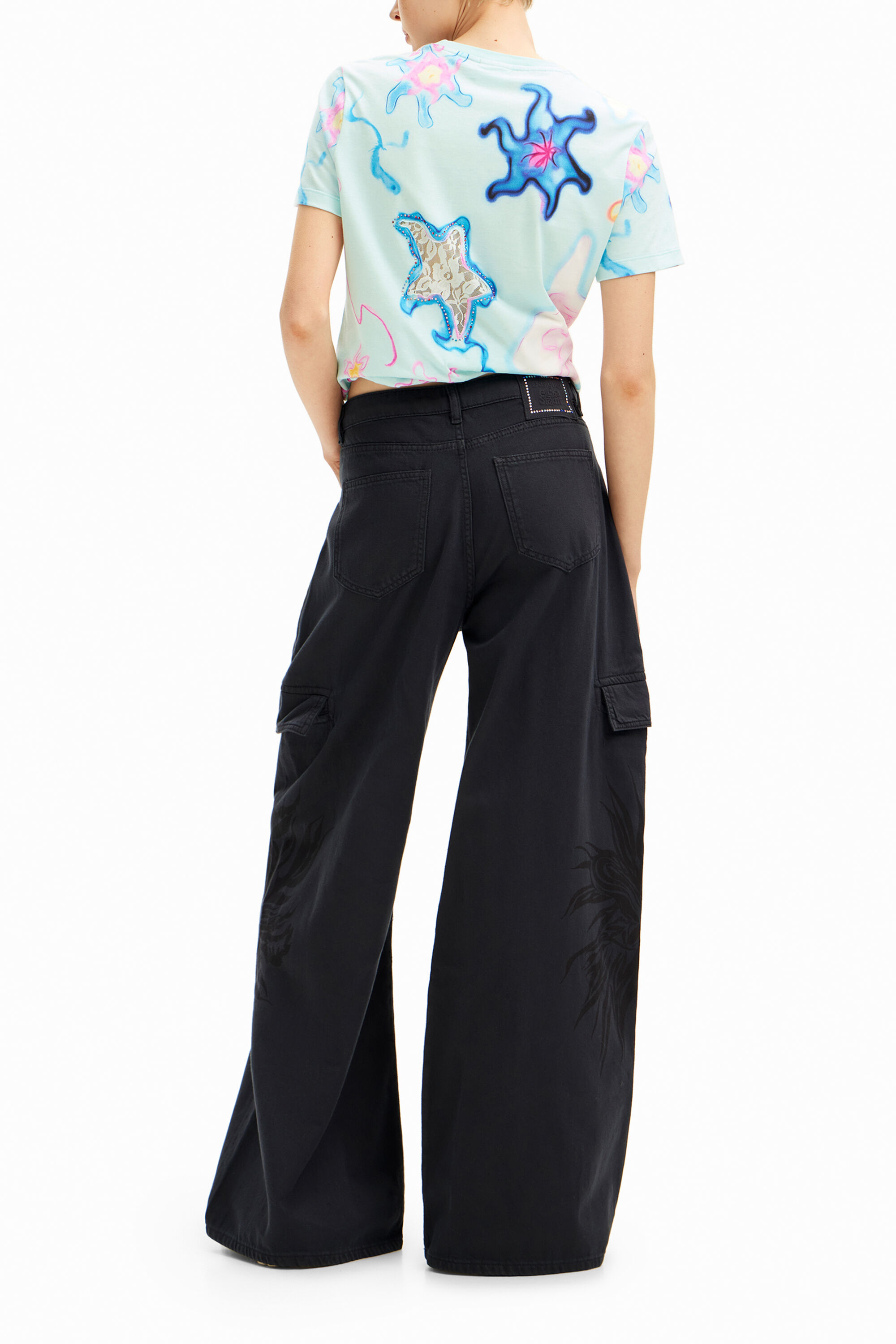 DESIGUAL COLLINA STRADA TRIBAL FLORAL CARGO TROUSERS