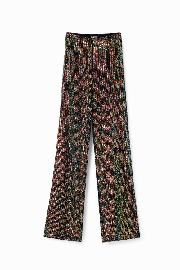 Sequin stretch trousers