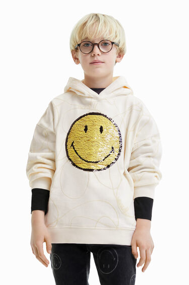 Reversible sequin Smiley® hoodie | Desigual
