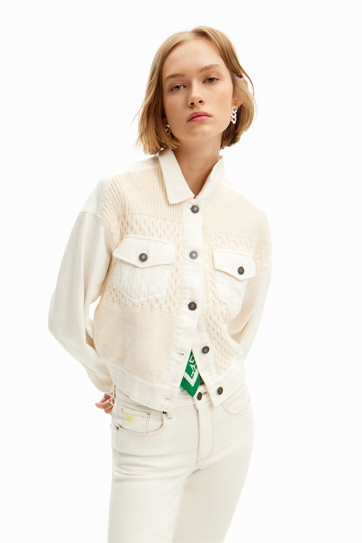 Patchwork tricot trucker jacket | Desigual