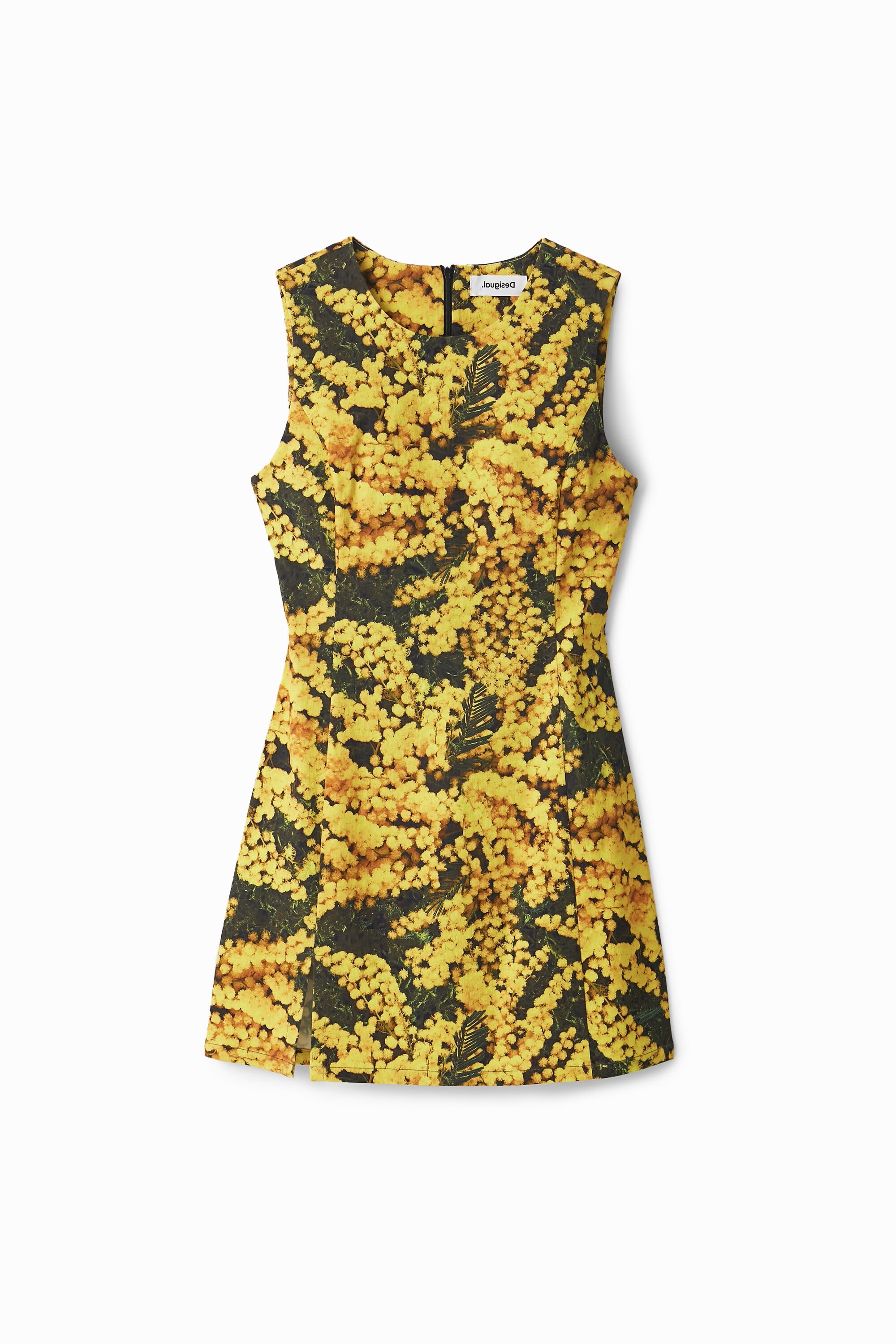 Gemustertes Kleid mit Mimosen