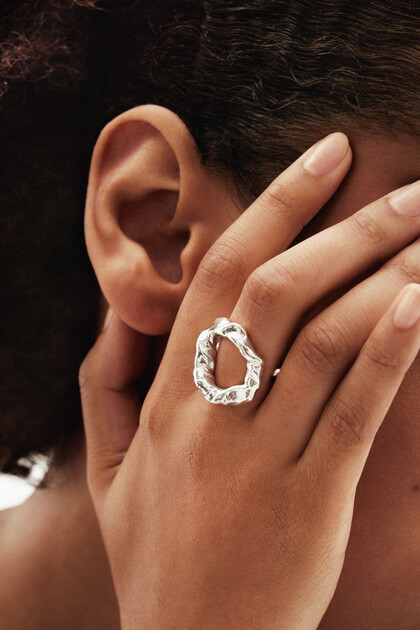 Bague lettre O plaquée argent Zalio