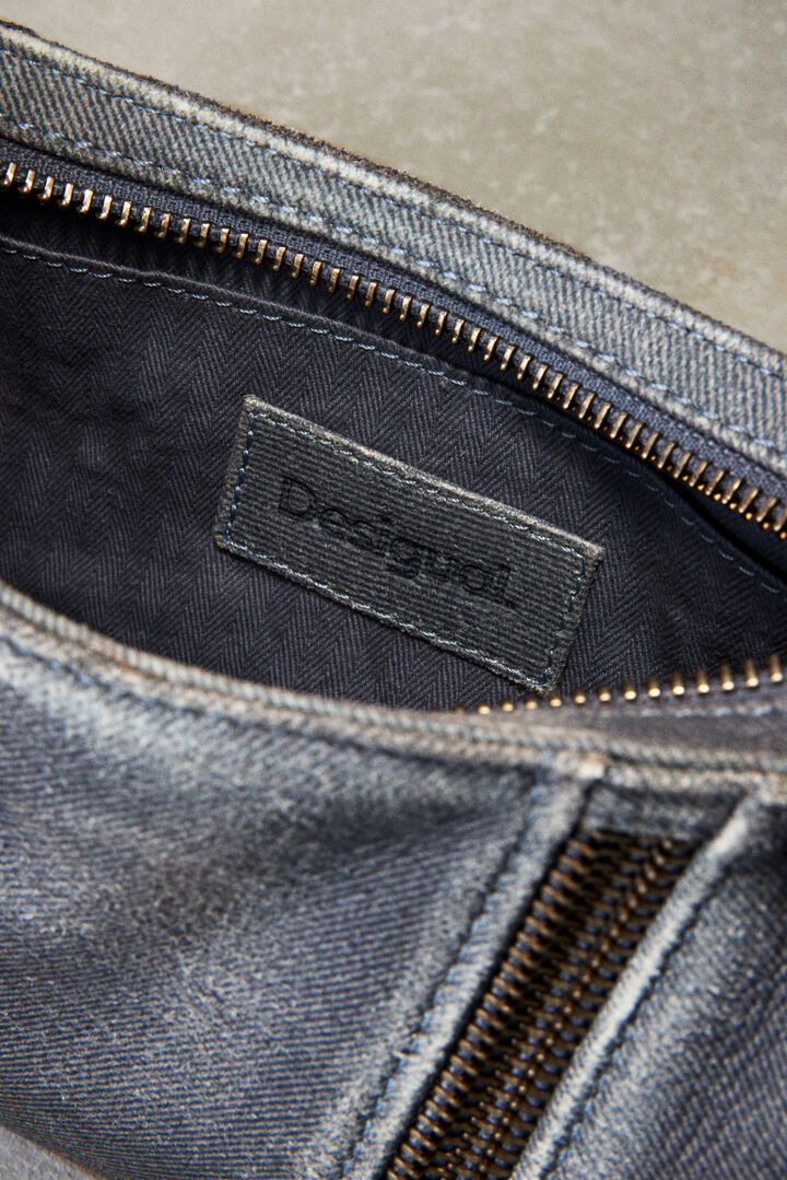 Sac moyen en denim et cuir studio | Desigual