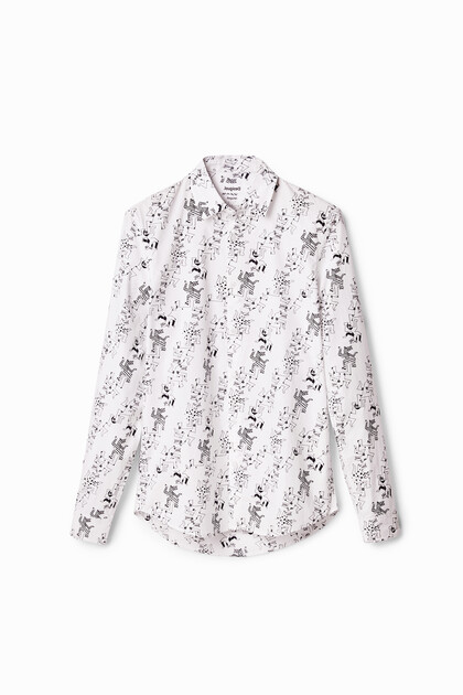 Long-sleeve wolf shirt