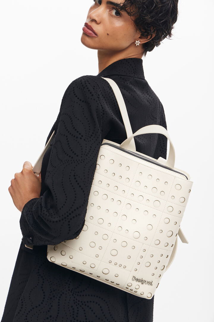 Circle pattern faux leather backpack | Desigual