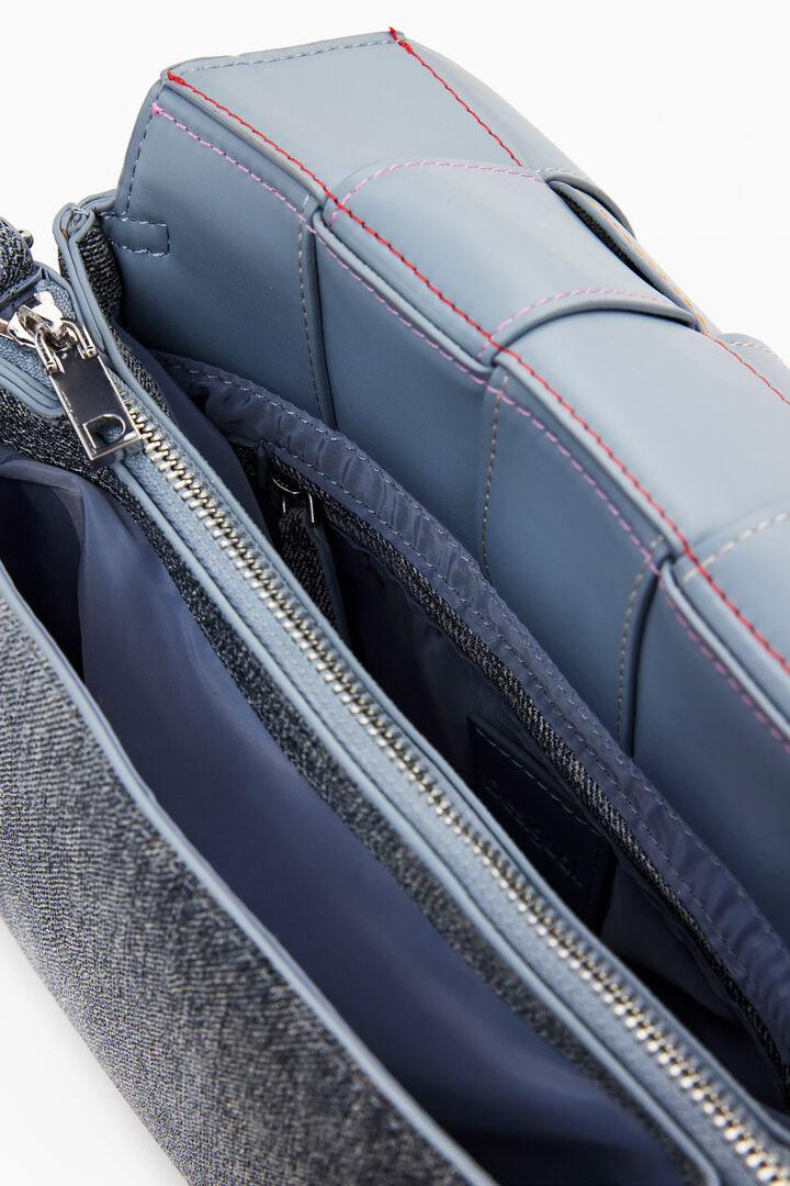 Medium braided denim-effect bag | Desigual