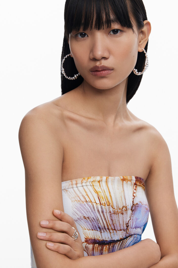Bardot dress with shells | Desigual