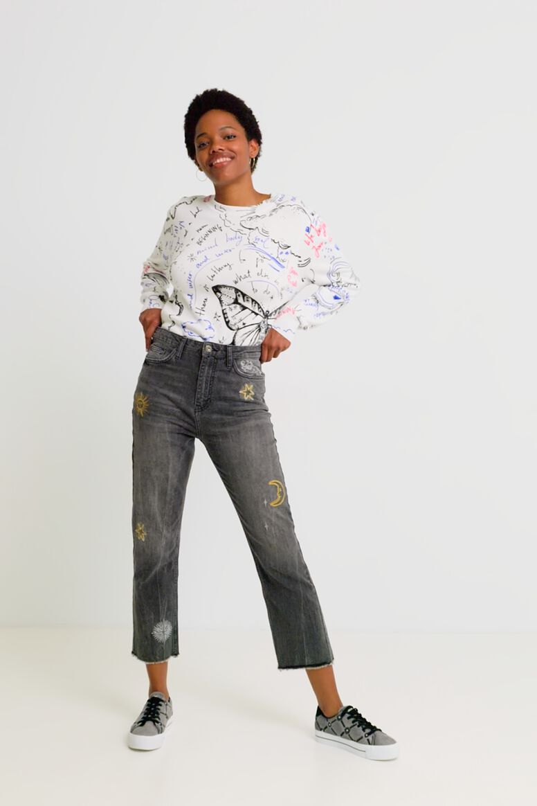 Straight cropped cosmic jeans | Desigual