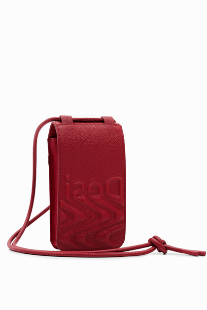 Embossed logo smartphone pouch