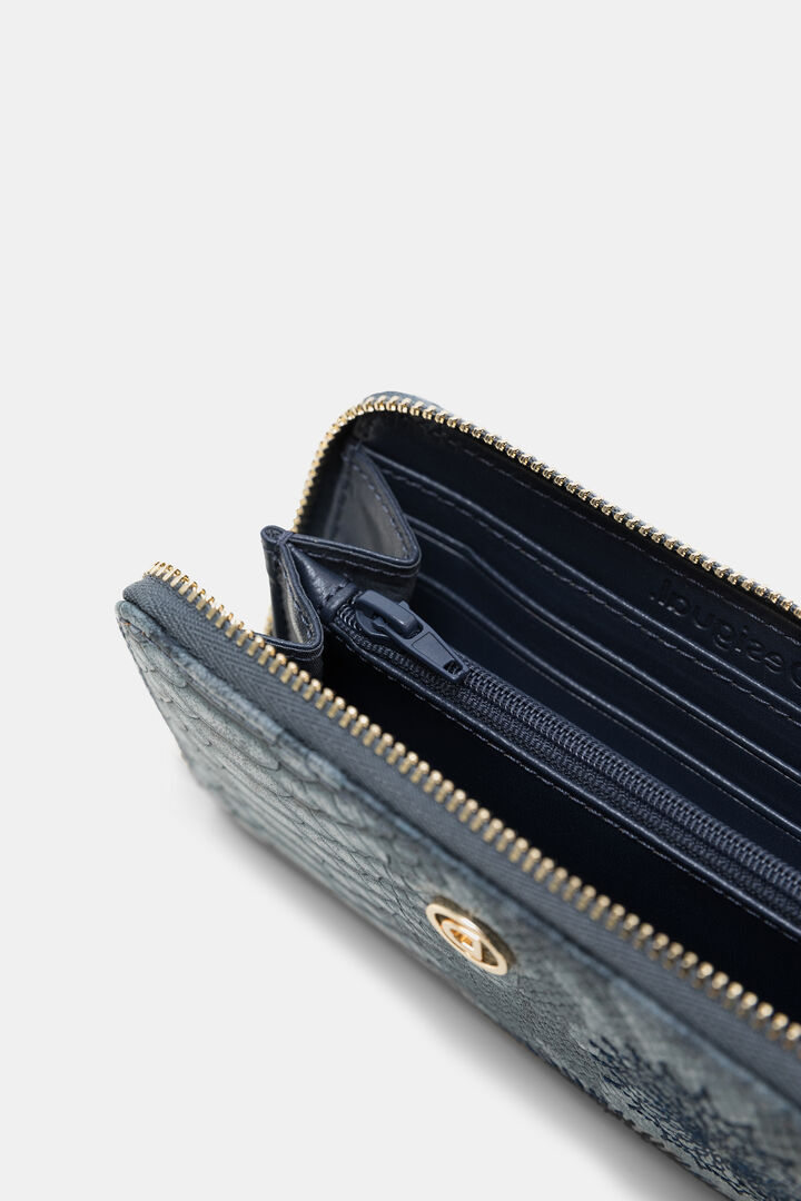 Billetero rectangular efecto piel reptil | Desigual