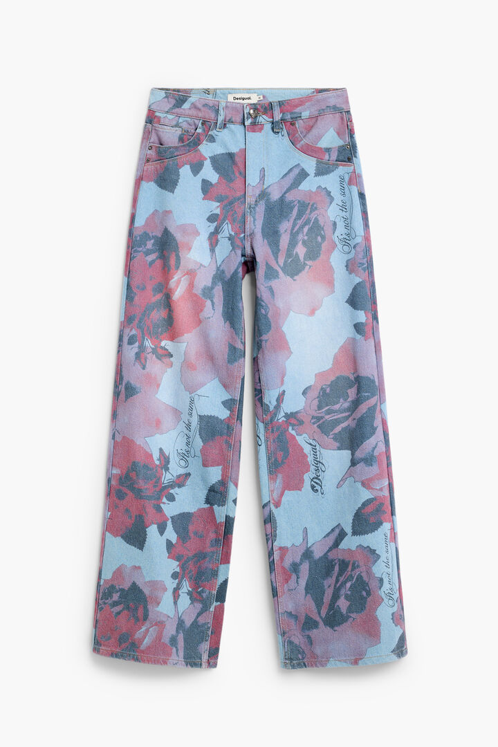 Printed Wide Leg Jeans