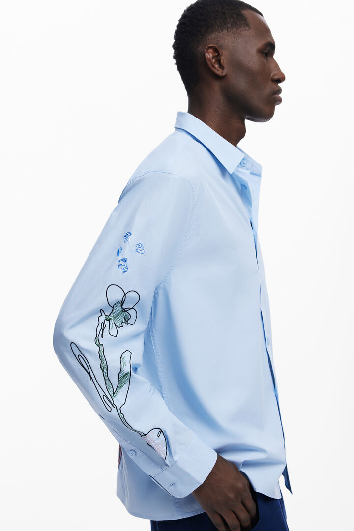 Chemise à manches longues avec broderies | Desigual
