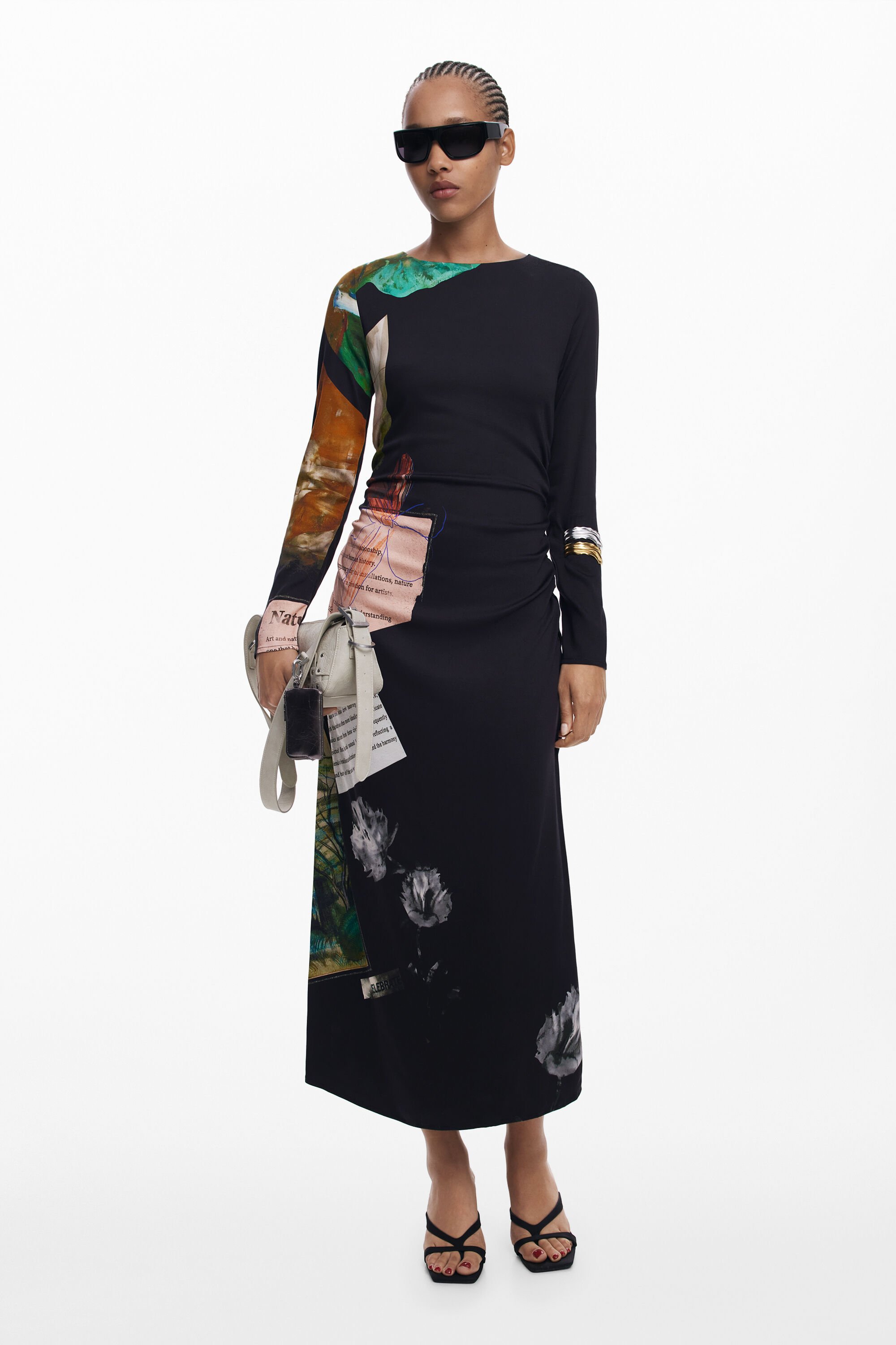 Asymmetrisches Collage-Kleid