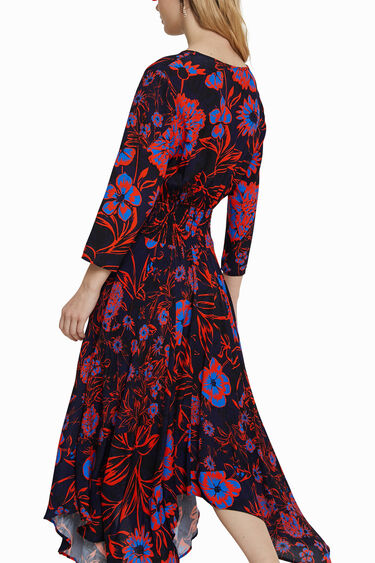 Boho midi dress with floral print | Desigual