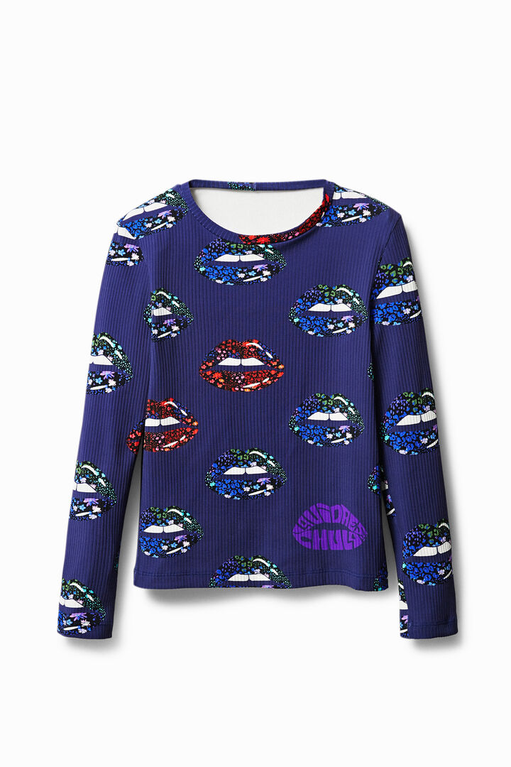 Back neckline ribbed T-shirt | Desigual