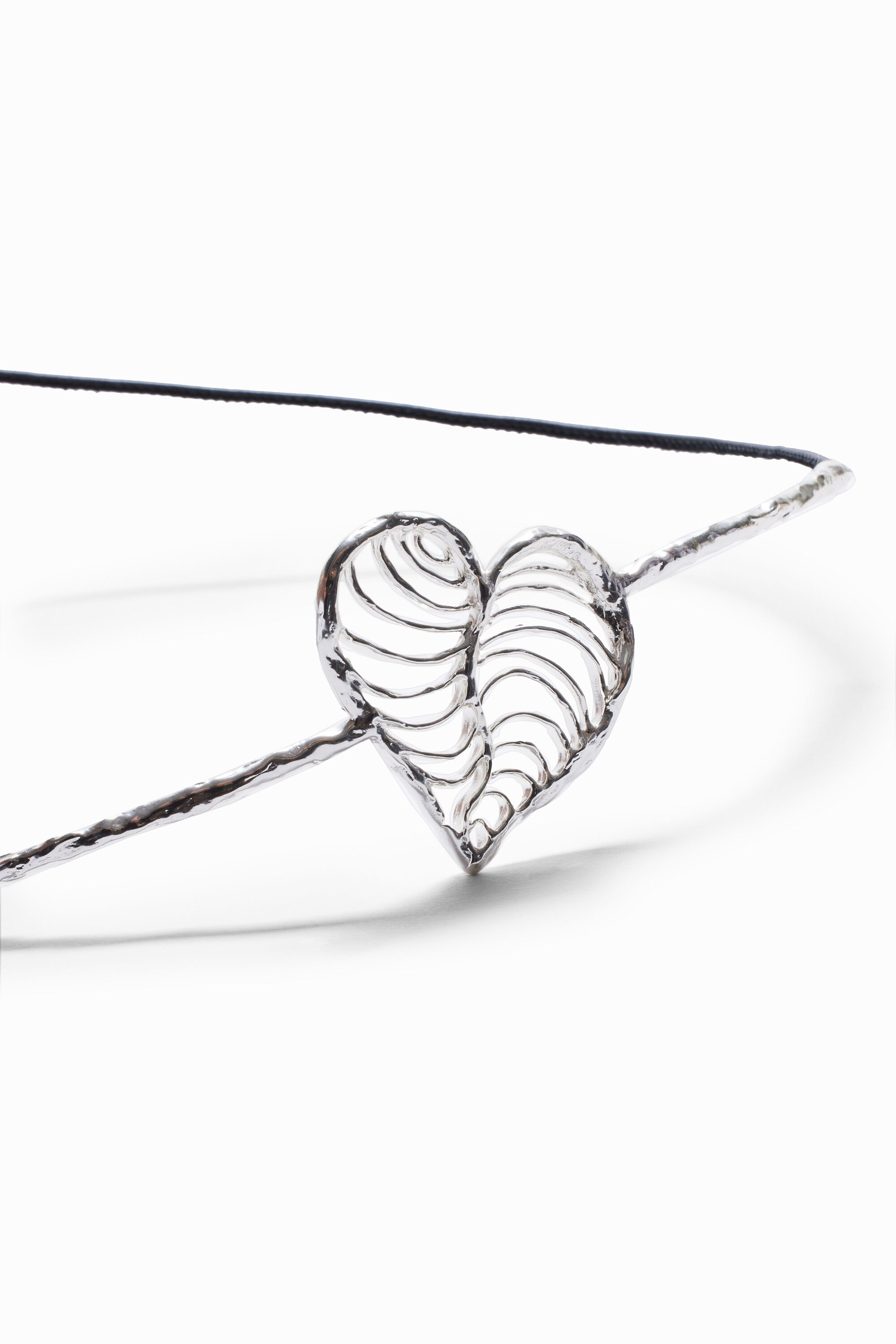 Desigual Zalio silver-plated heart leather belt