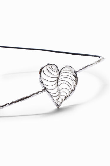 Zalio silver-plated heart leather belt | Desigual