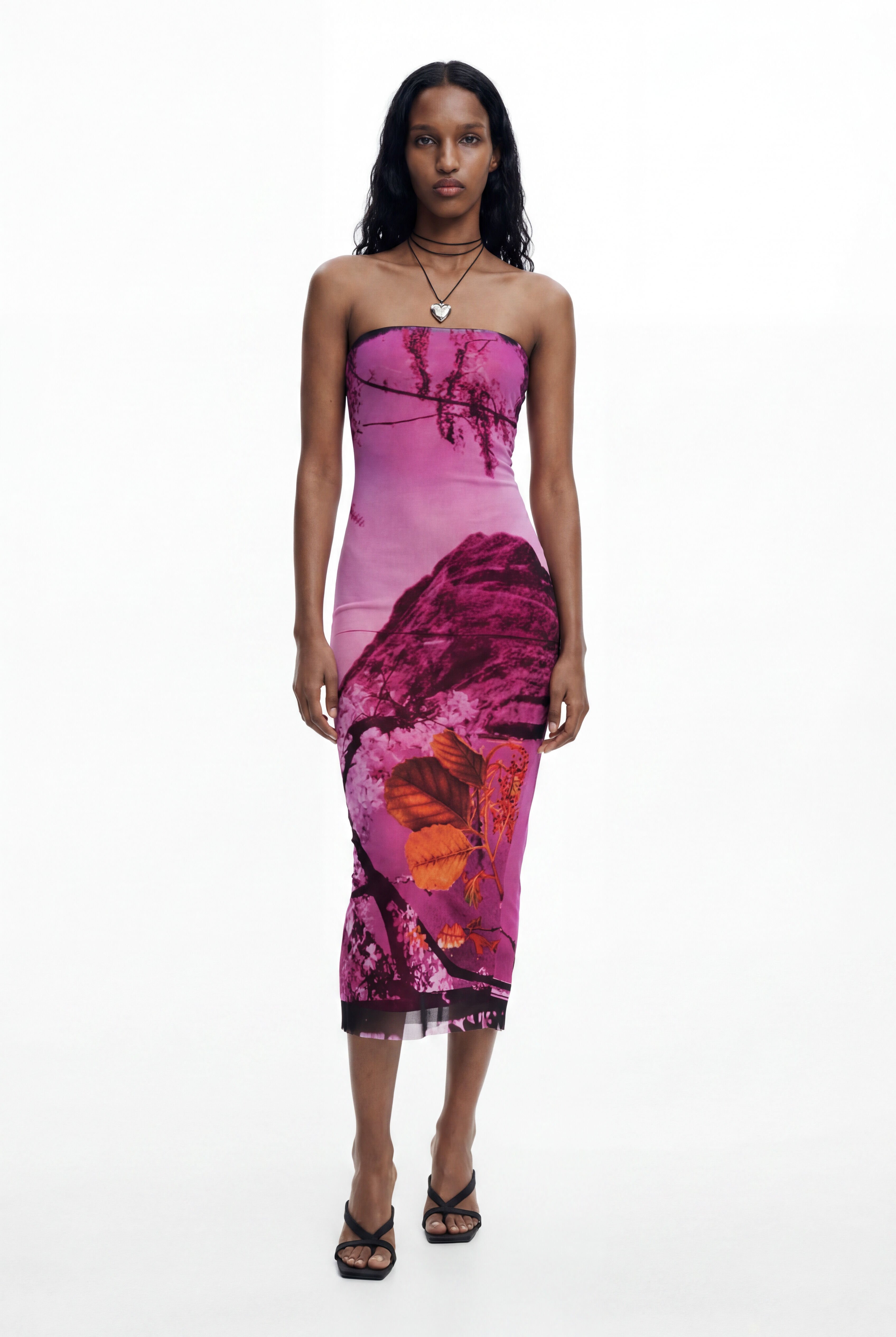 Desigual, Vestido diseñado por Mr. Christian Lacroix, Poliester, Rojo