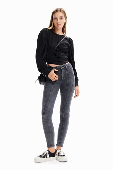 Brusa frunzida jacquard | Desigual