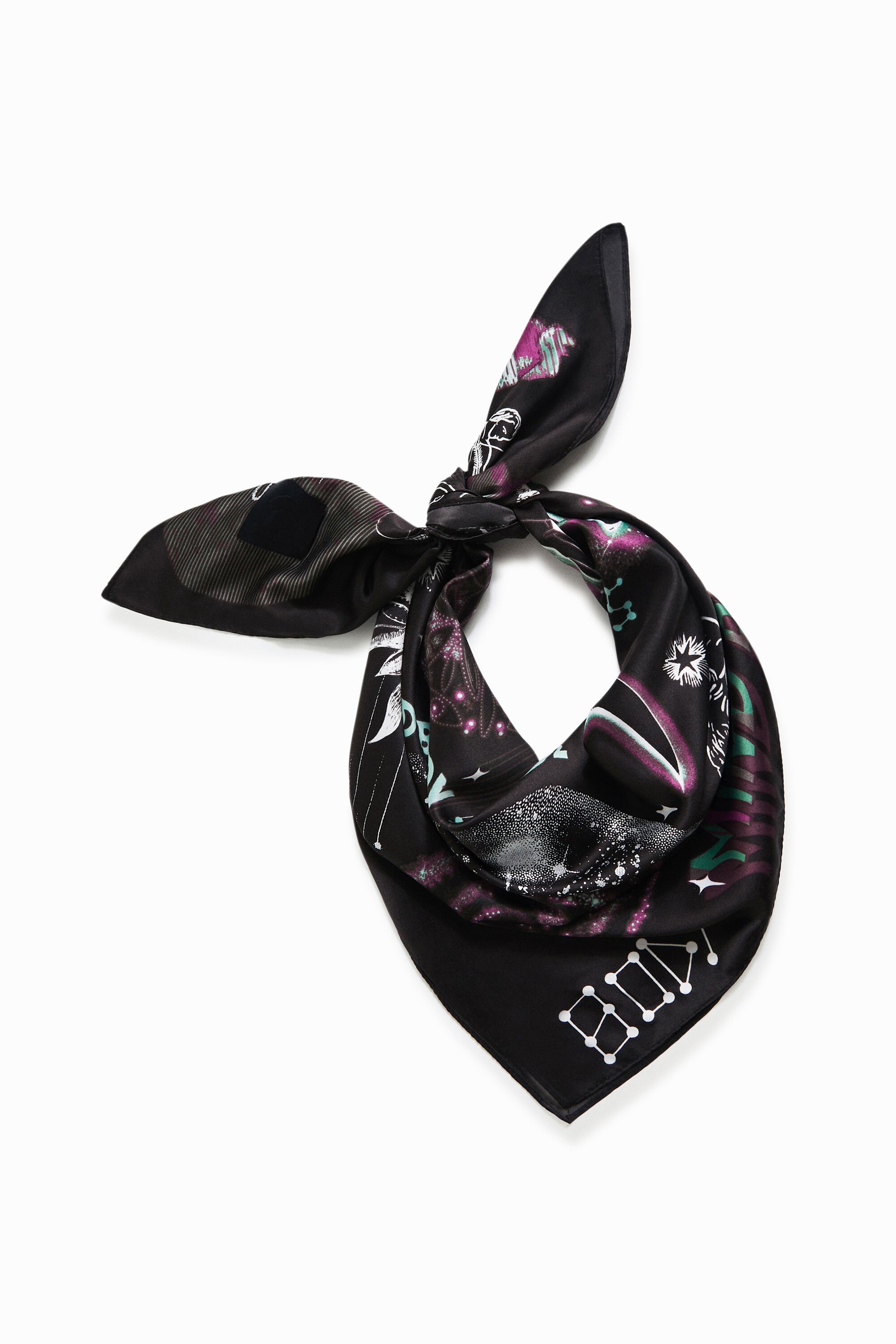 Square foulard cosmic print