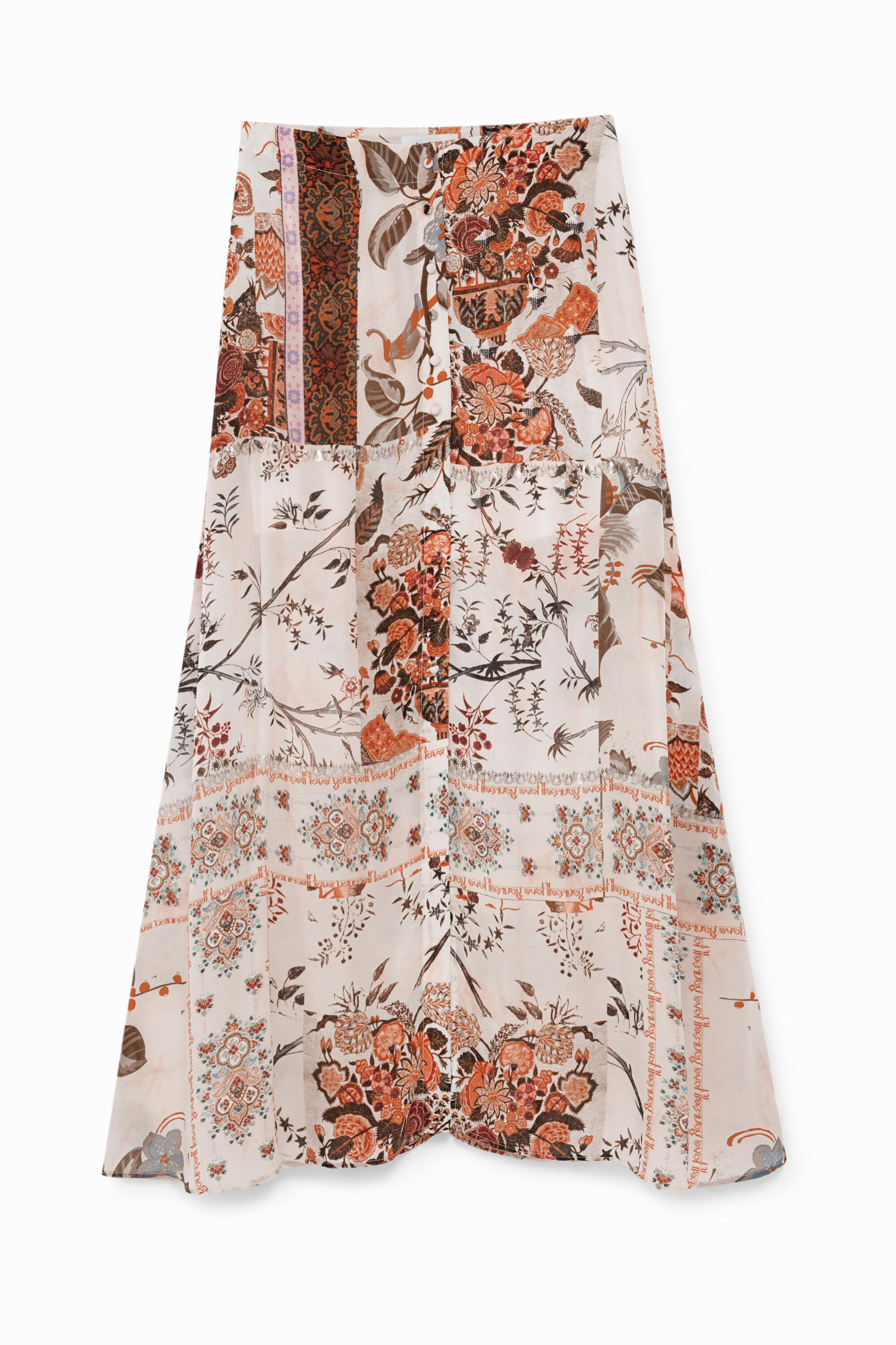 Long skirt with boho floral print