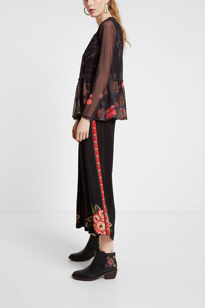 See-through floral T-shirt | Desigual