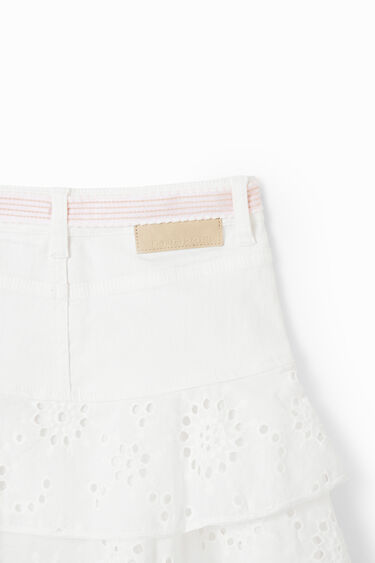Swiss embroidery mini skirt | Desigual
